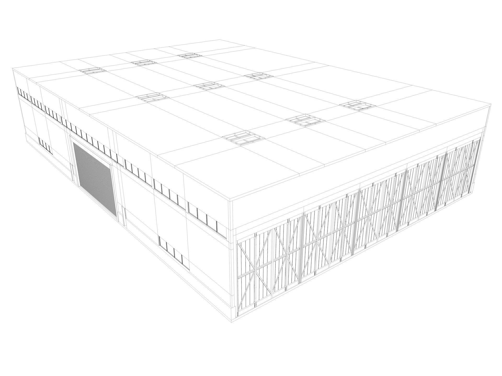 Airplane Hangar 3d Model 3D model_13