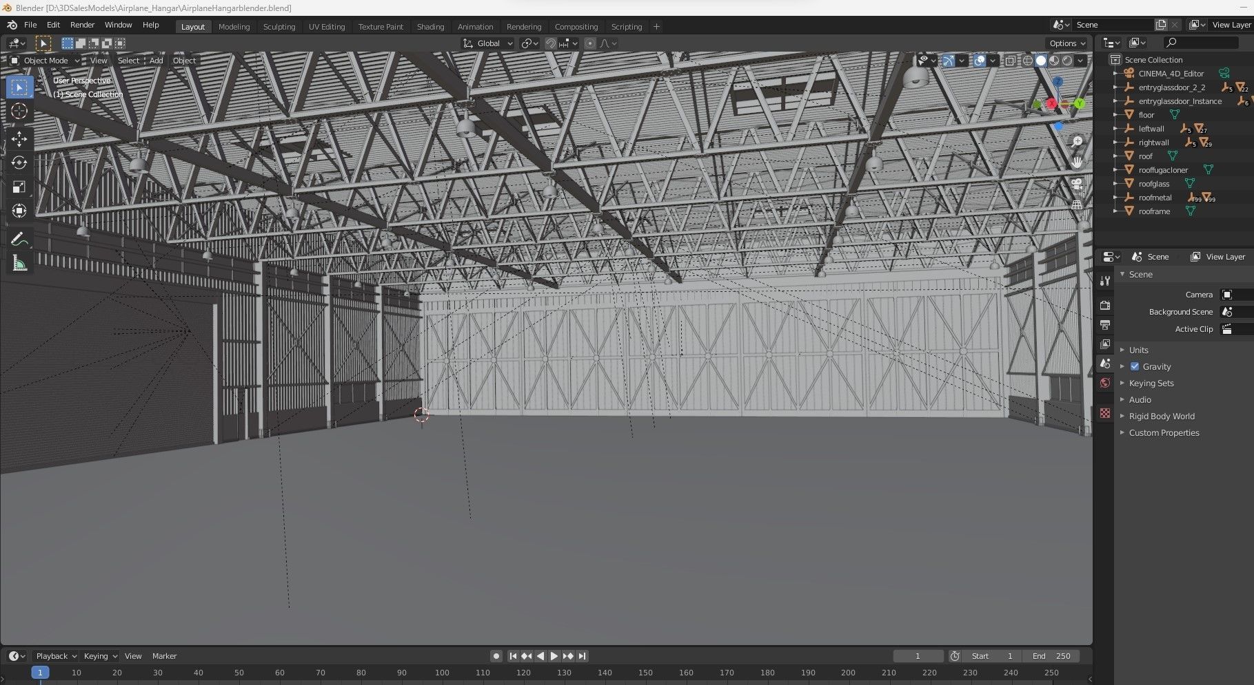 Airplane Hangar 3d Model 3D model_24