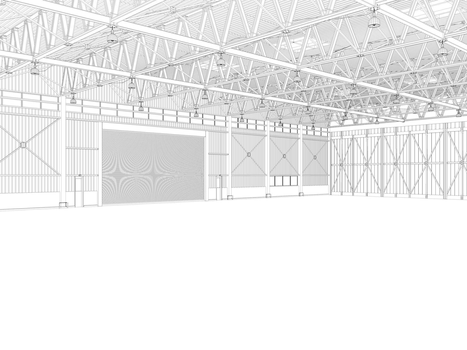 Airplane Hangar 3d Model 3D model_14