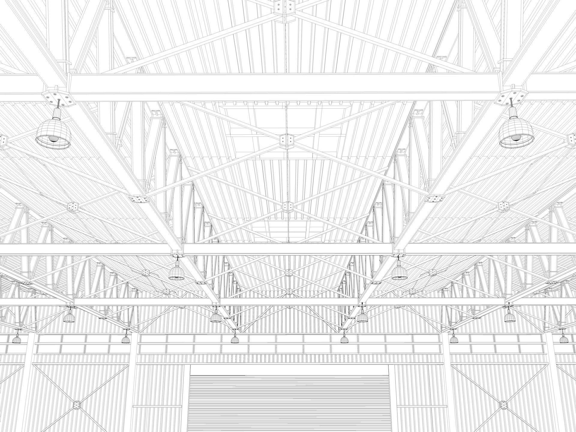 Airplane Hangar 3d Model 3D model_22