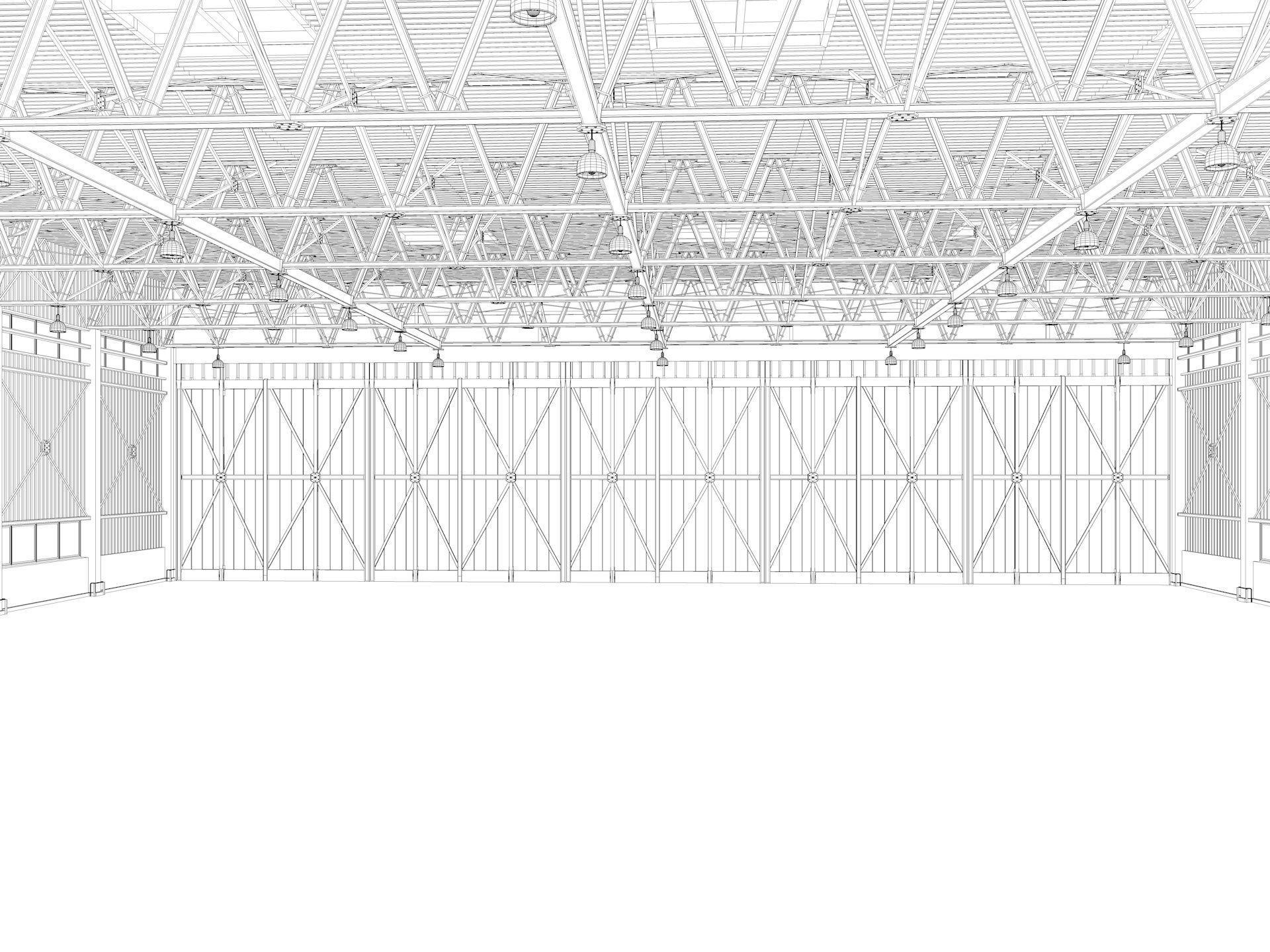 Airplane Hangar 3d Model 3D model_16