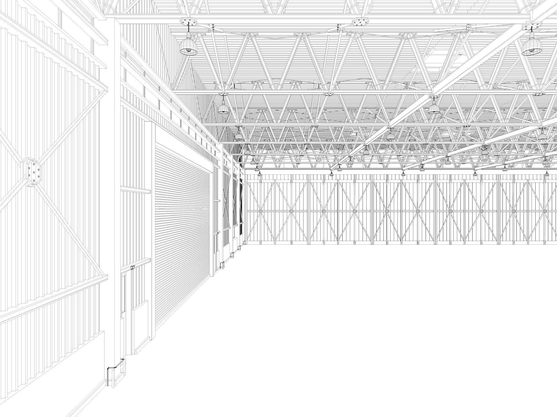 Airplane Hangar 3d Model 3D model_20