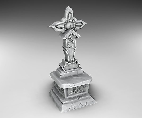 tombstones gravestone with cross on top 3D print model