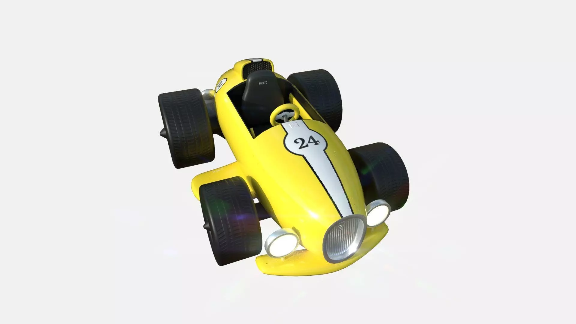 Cartoon Kart B06 Yellow - Vehicle Racing Design Low-poly 3D model_0