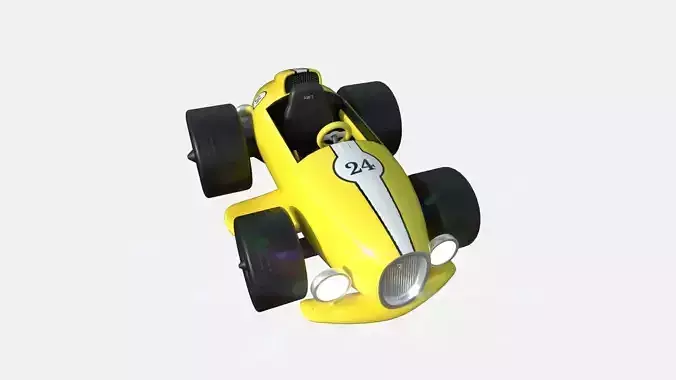 Cartoon Kart B06 Yellow - Vehicle Racing Design Low-poly 3D model