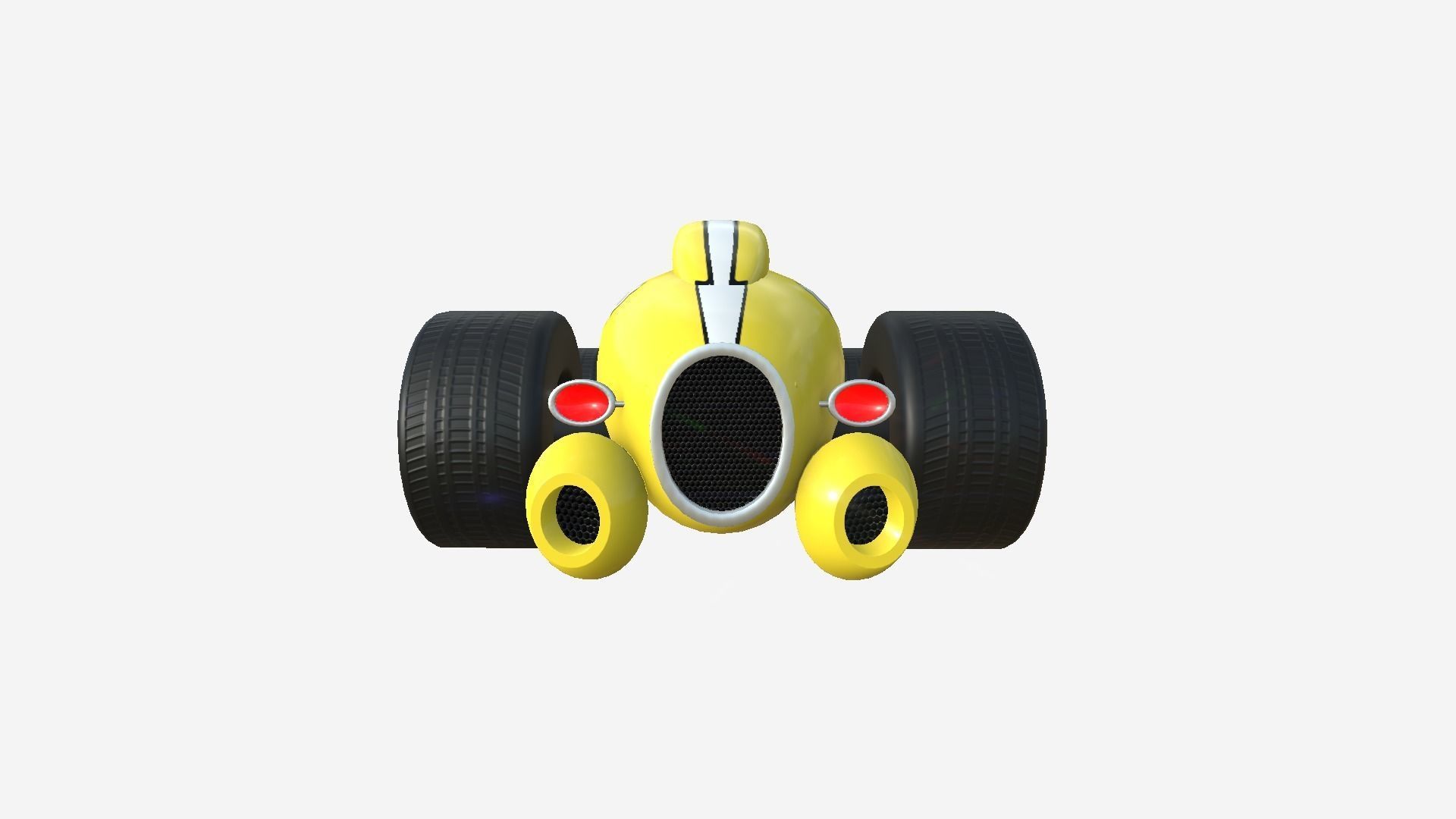 Cartoon Kart B06 Yellow - Vehicle Racing Design Low-poly 3D model_2