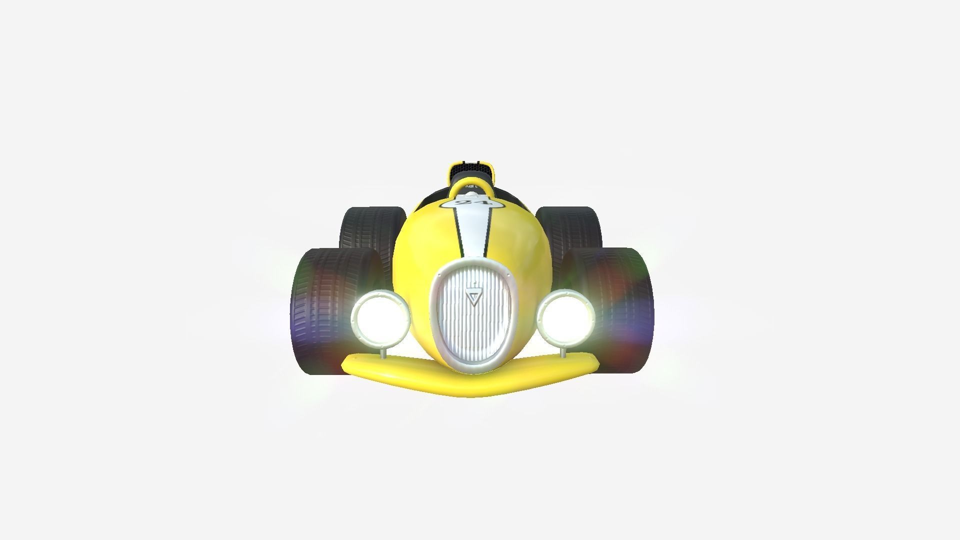 Cartoon Kart B06 Yellow - Vehicle Racing Design Low-poly 3D model_3