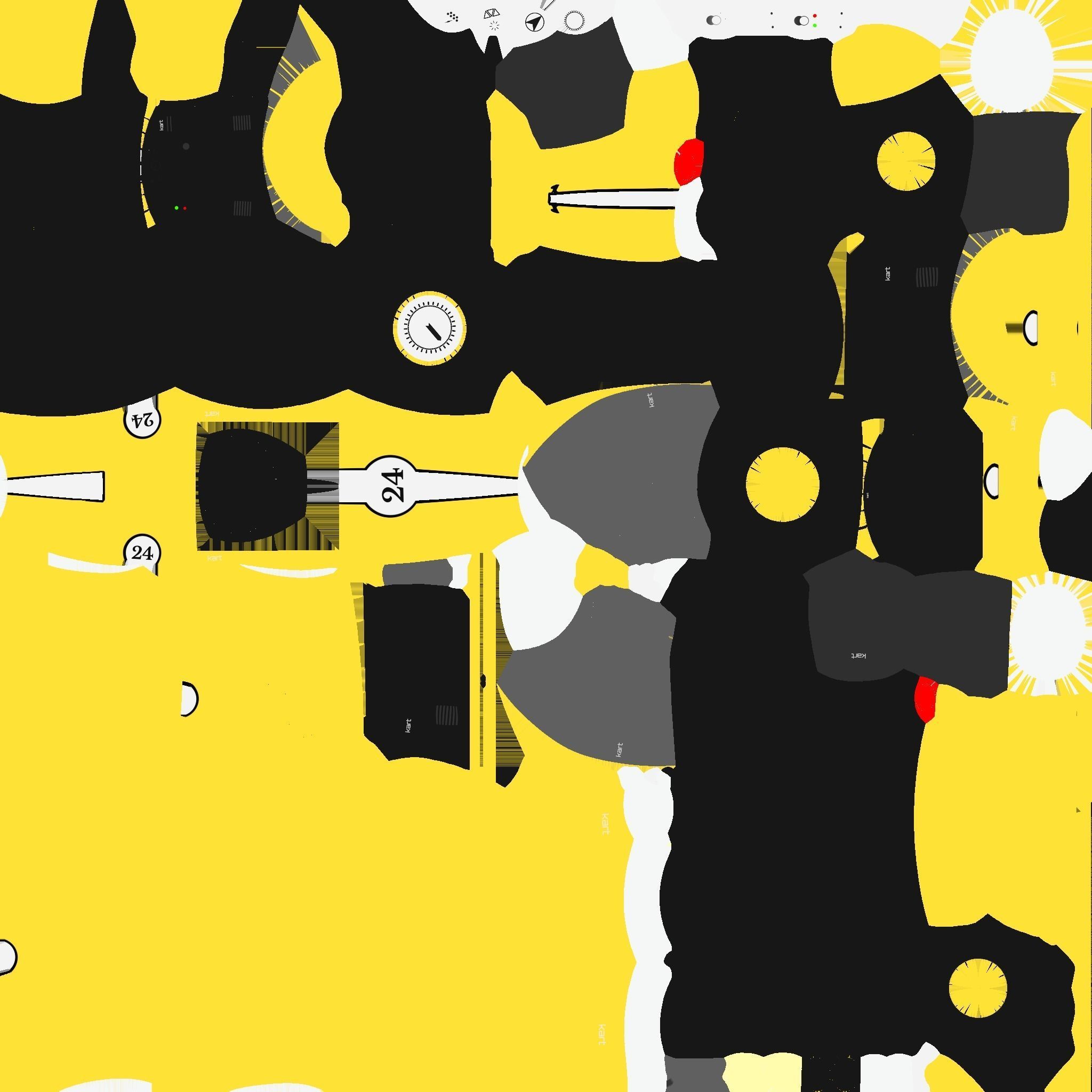 Cartoon Kart B06 Yellow - Vehicle Racing Design Low-poly 3D model_20