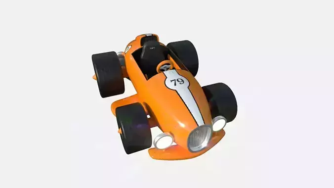 Cartoon Kart B07 Orange - Vehicle Racing Design Low-poly 3D model