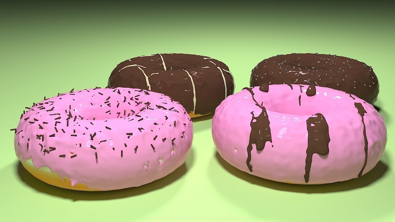 DONUT with chocolate drips 3D model_1