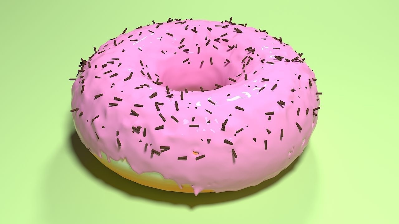 DONUT with chocolate drips 3D model_4