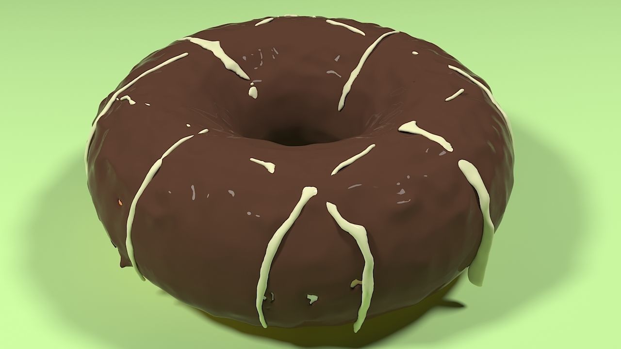 DONUT with chocolate drips 3D model_3