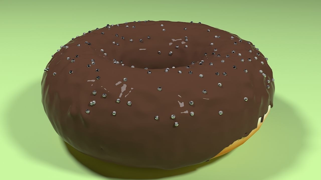 DONUT with chocolate drips 3D model_5
