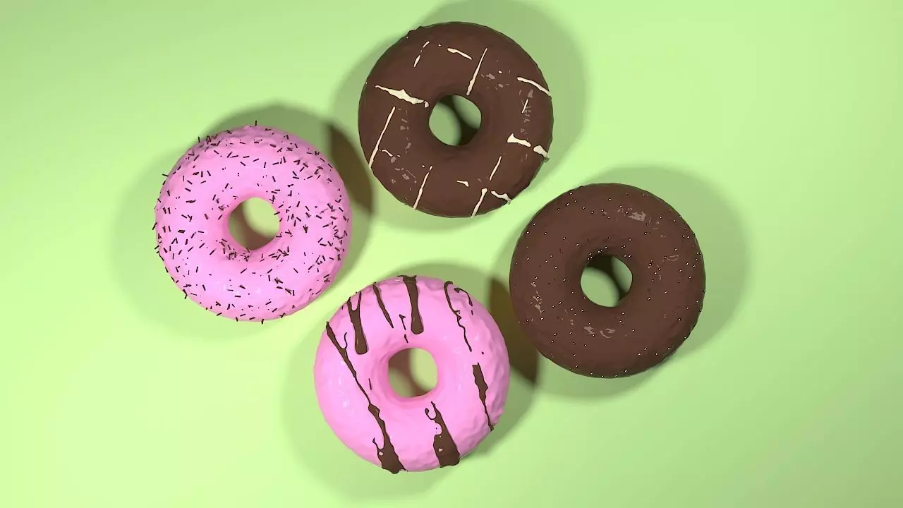 DONUT with chocolate drips 3D model_0