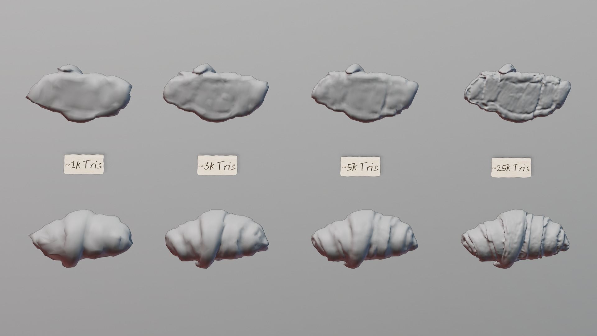 chocolate croissant     cinnamon roll Free low-poly 3D model_9