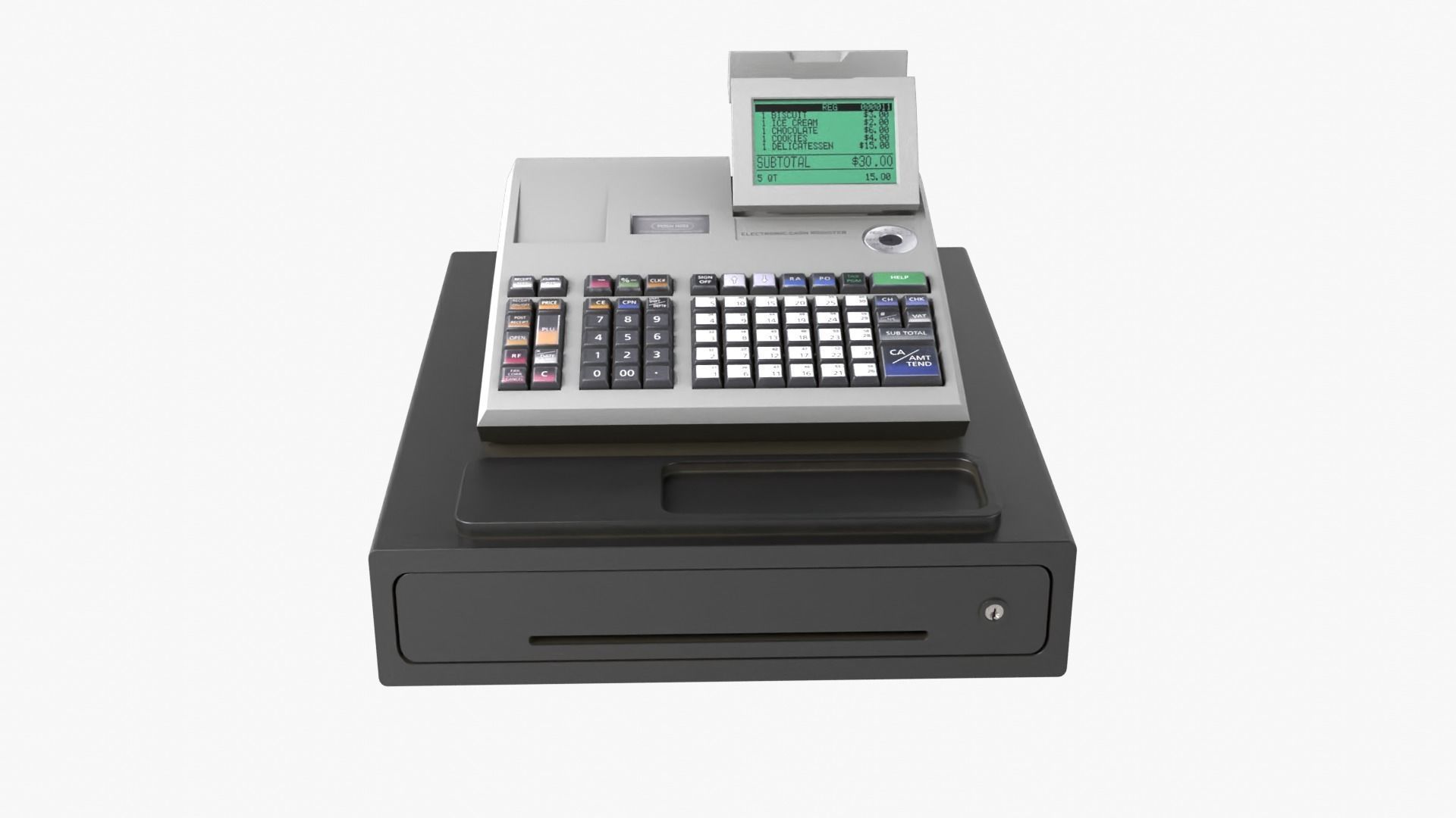 Cash Register Low-poly 3D model_11