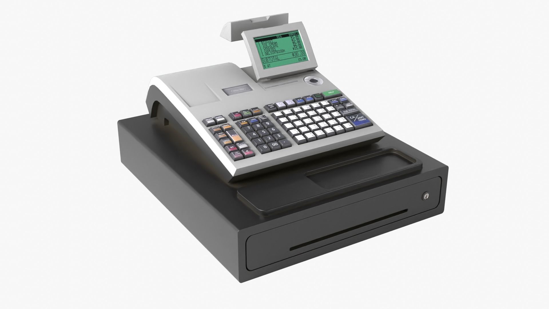 Cash Register Low-poly 3D model_10