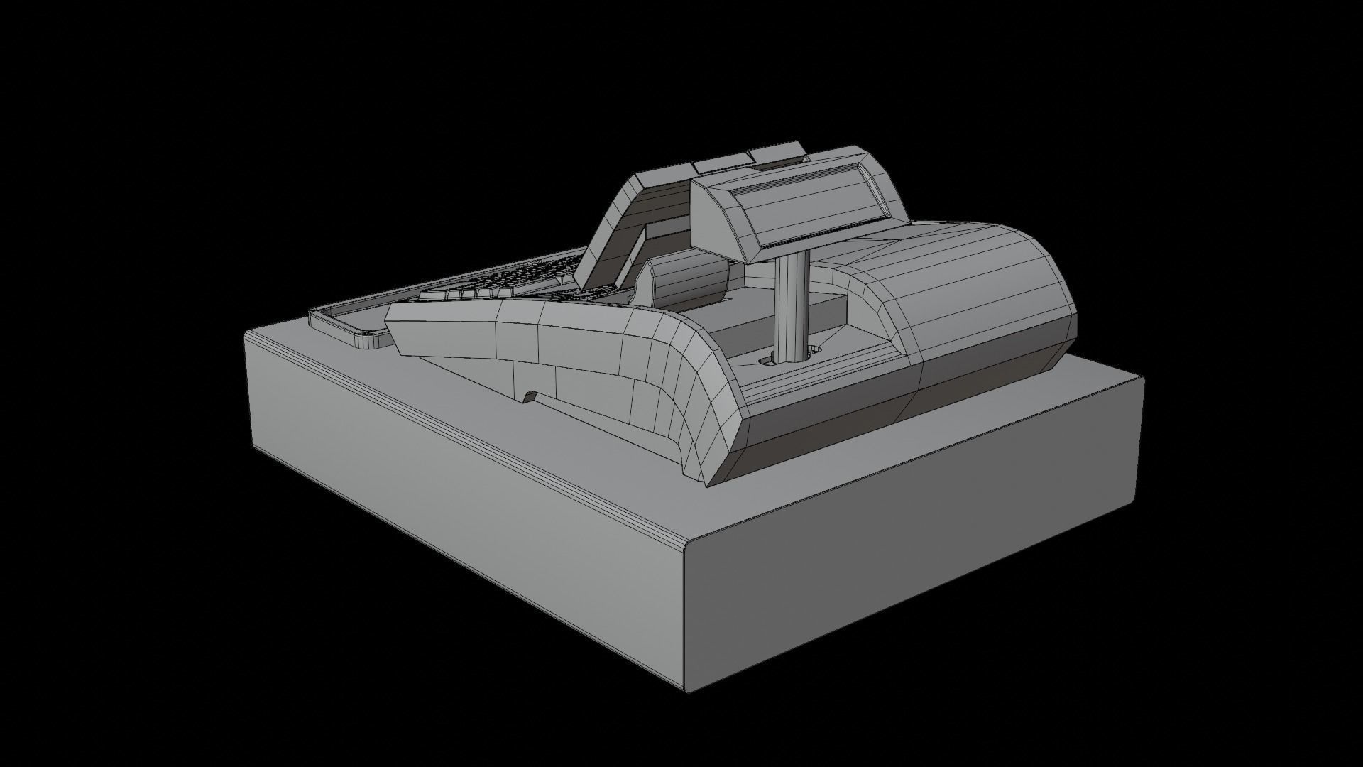 Cash Register Low-poly 3D model_14