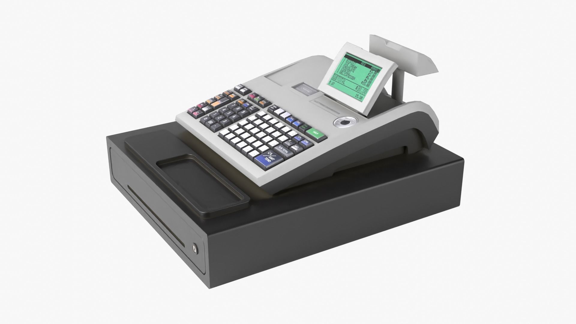 Cash Register Low-poly 3D model_1