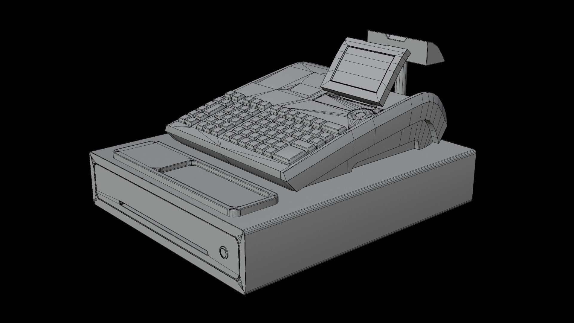 Cash Register Low-poly 3D model_13
