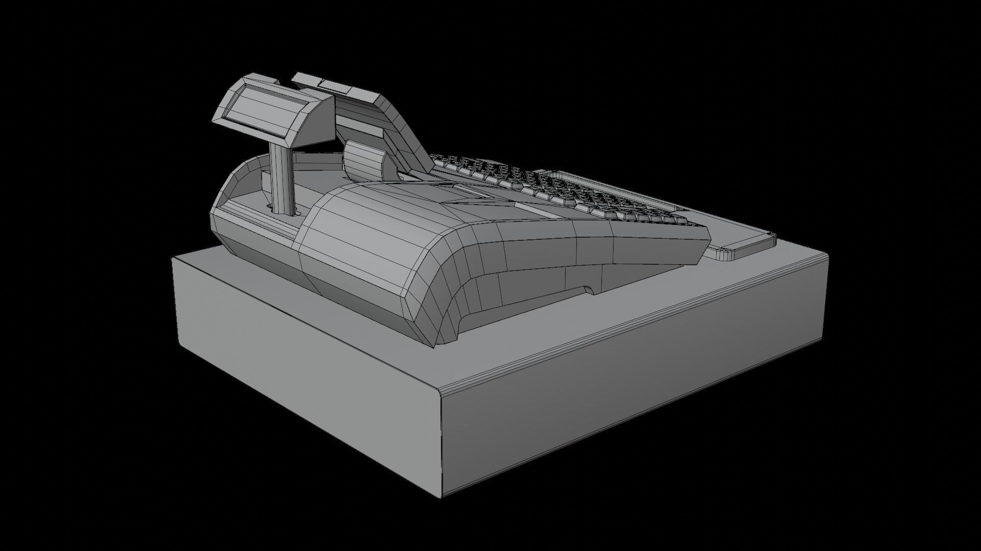 Cash Register Low-poly 3D model_15