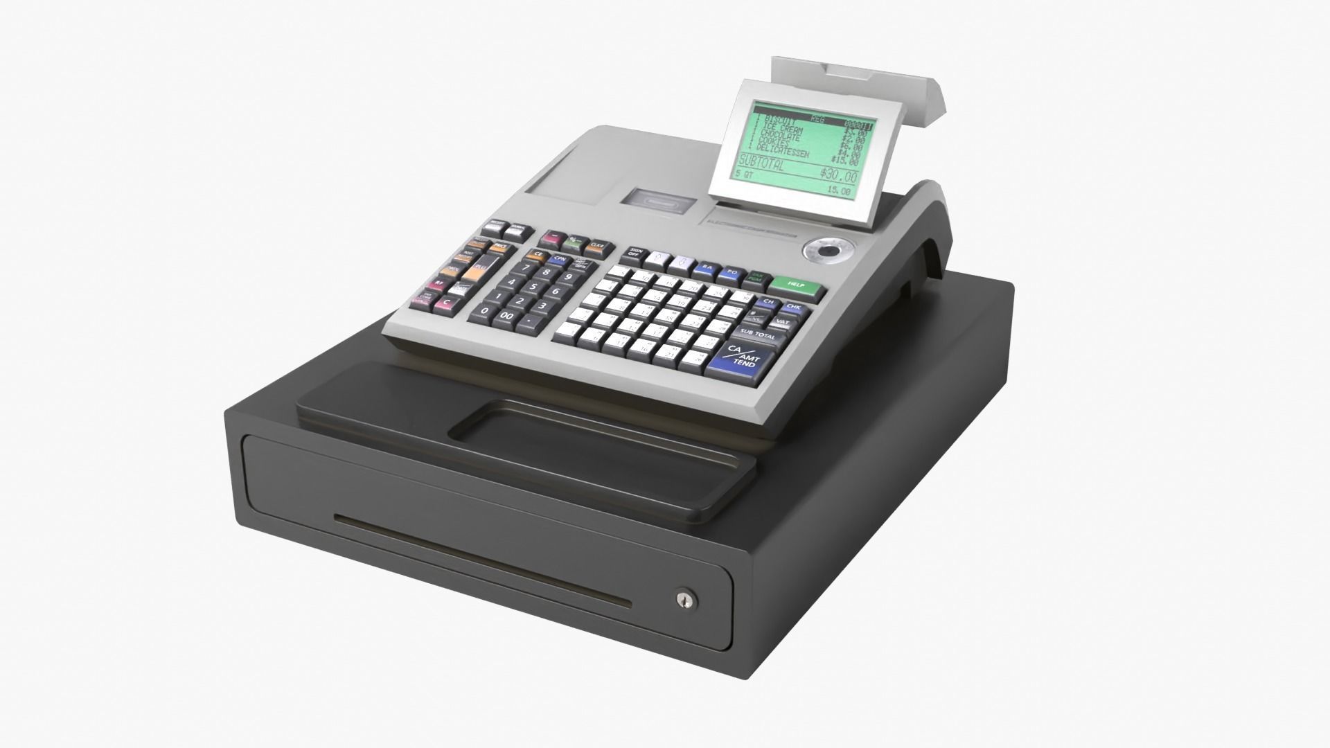Cash Register Low-poly 3D model_12