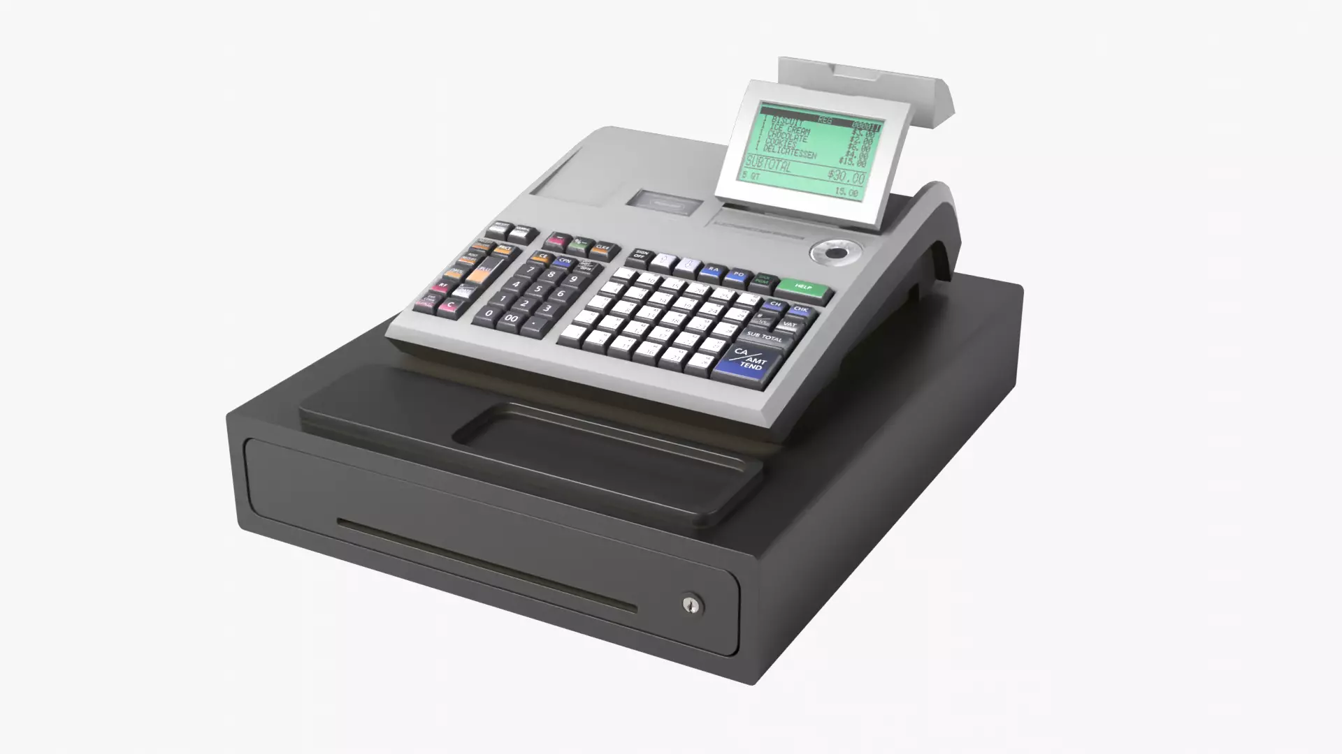 Cash Register Low-poly 3D model_0