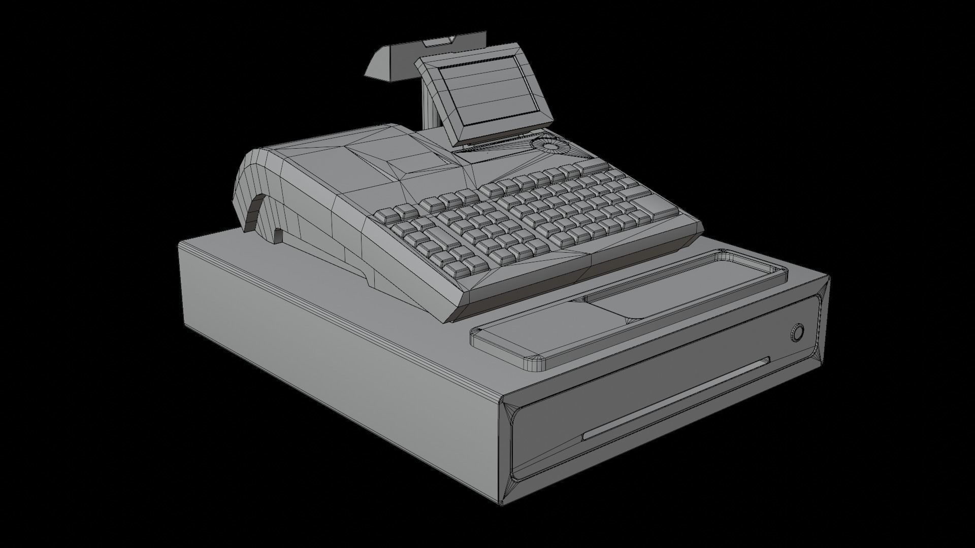 Cash Register Low-poly 3D model_16