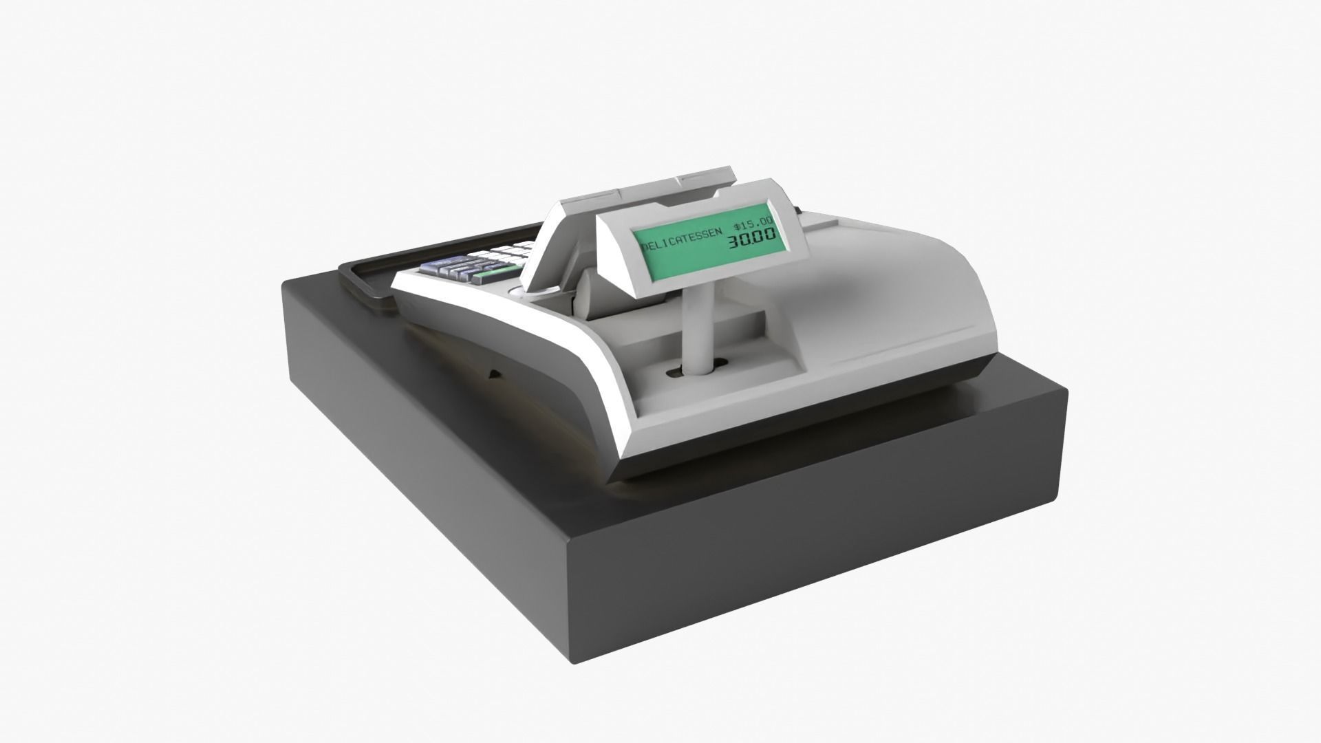 Cash Register Low-poly 3D model_4