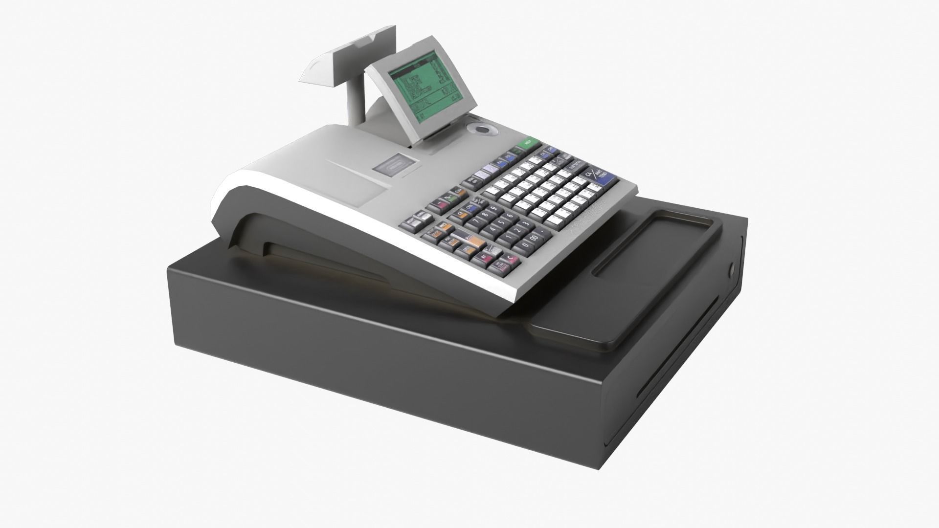 Cash Register Low-poly 3D model_9