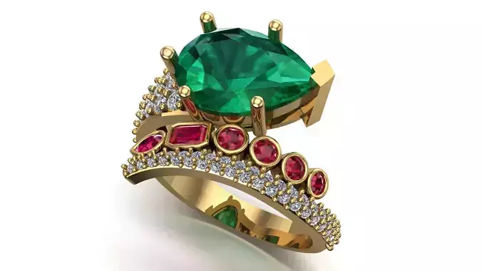 emerald fashion ring