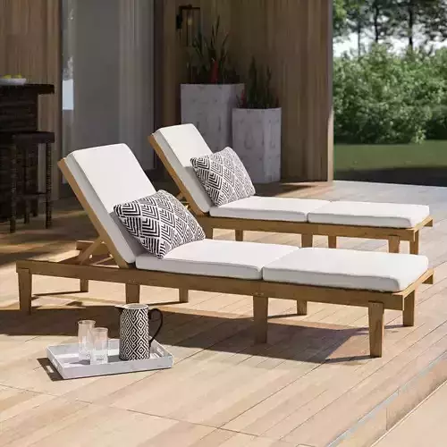  Ardsley Acacia Chaise Lounge Set - 2 Colour 3D model