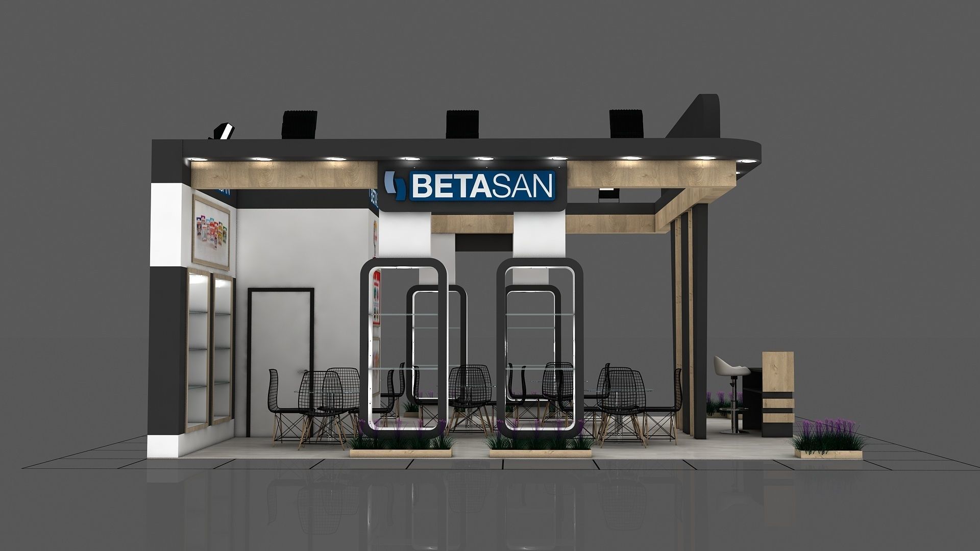 Booth Exhibition Stand Stall 7x8m Height 366cm 3 Side  3D model  3D model_3