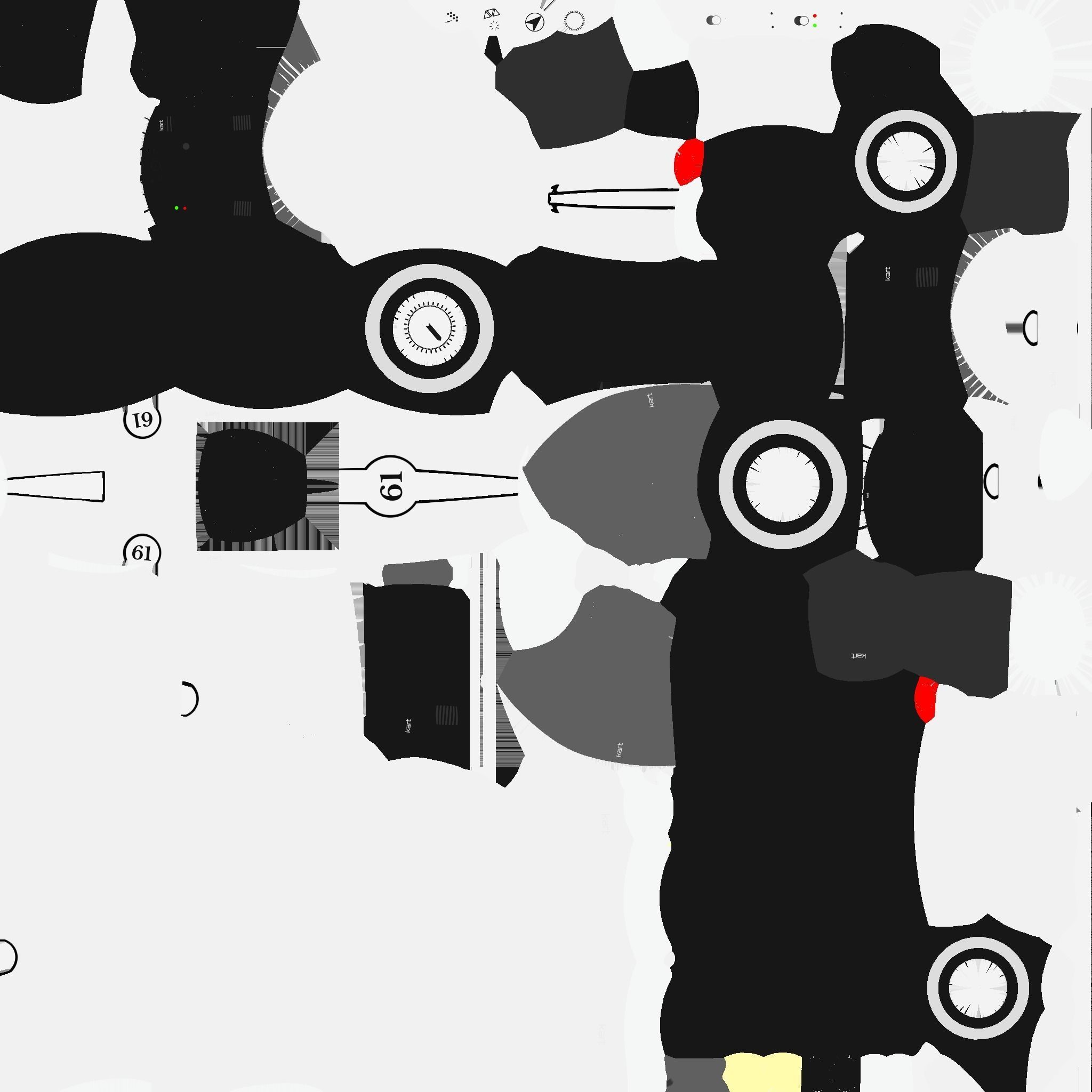 Cartoon Kart B08 White - Vehicle Racing Design Low-poly 3D model_20