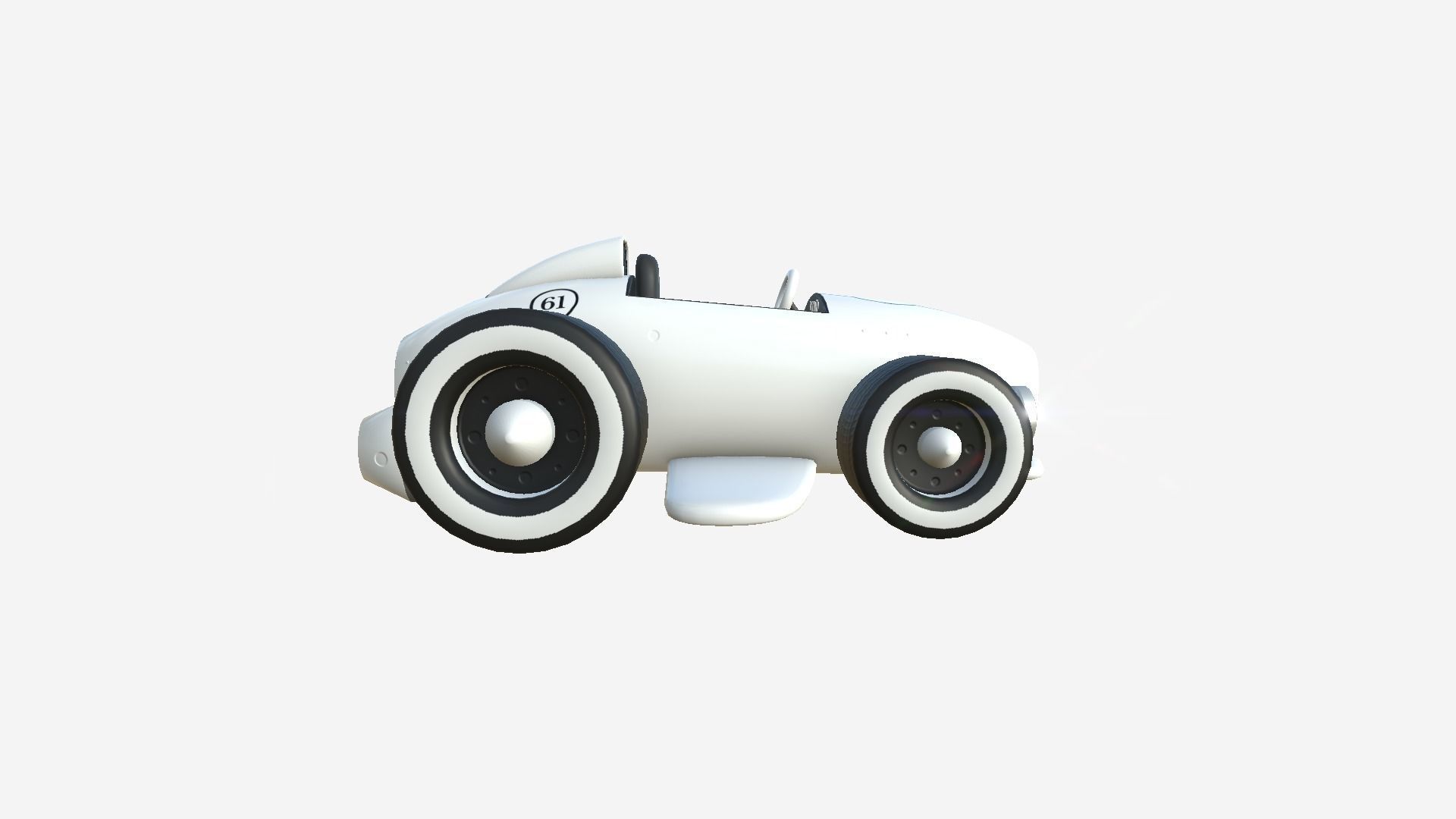 Cartoon Kart B08 White - Vehicle Racing Design Low-poly 3D model_1