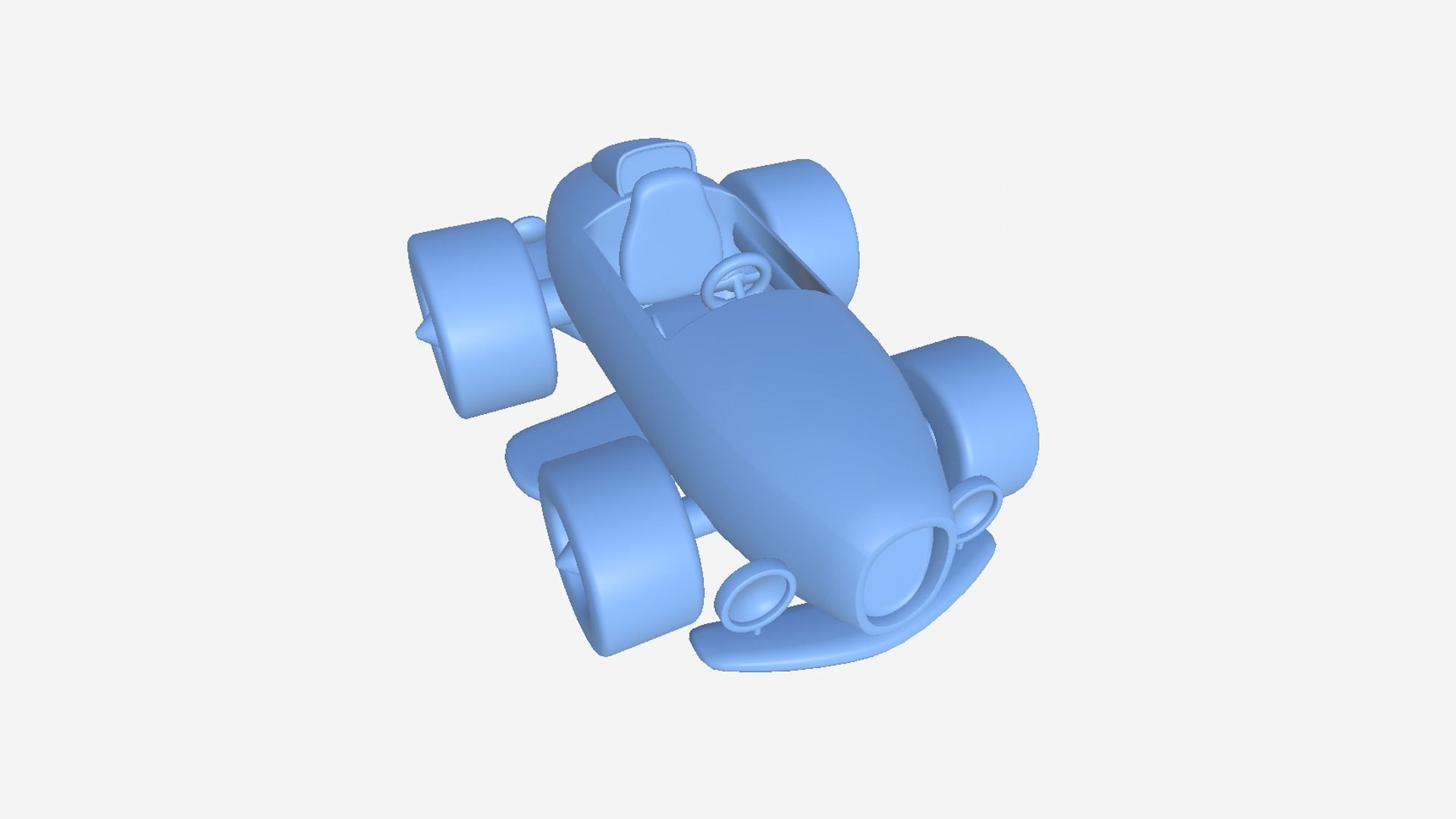 Cartoon Kart B08 White - Vehicle Racing Design Low-poly 3D model_7