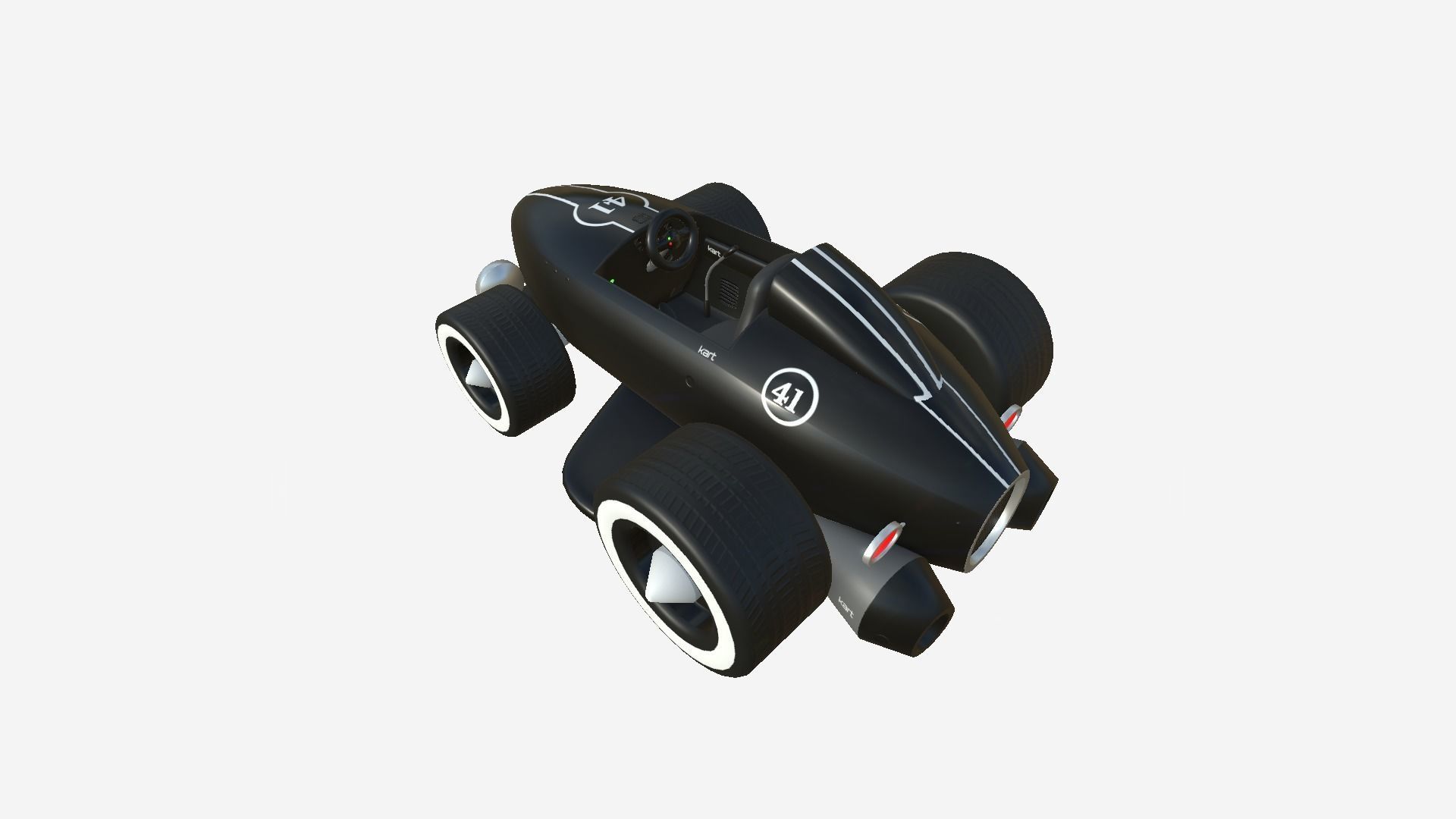 Cartoon Kart B09 Black - Vehicle Racing Design Low-poly 3D model_4