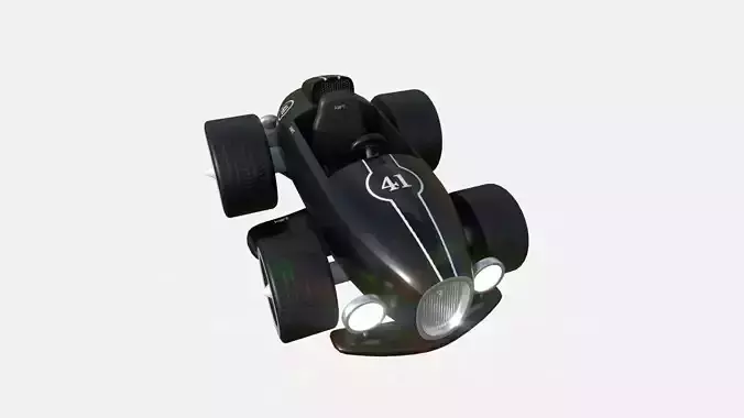 Cartoon Kart B09 Black - Vehicle Racing Design Low-poly 3D model
