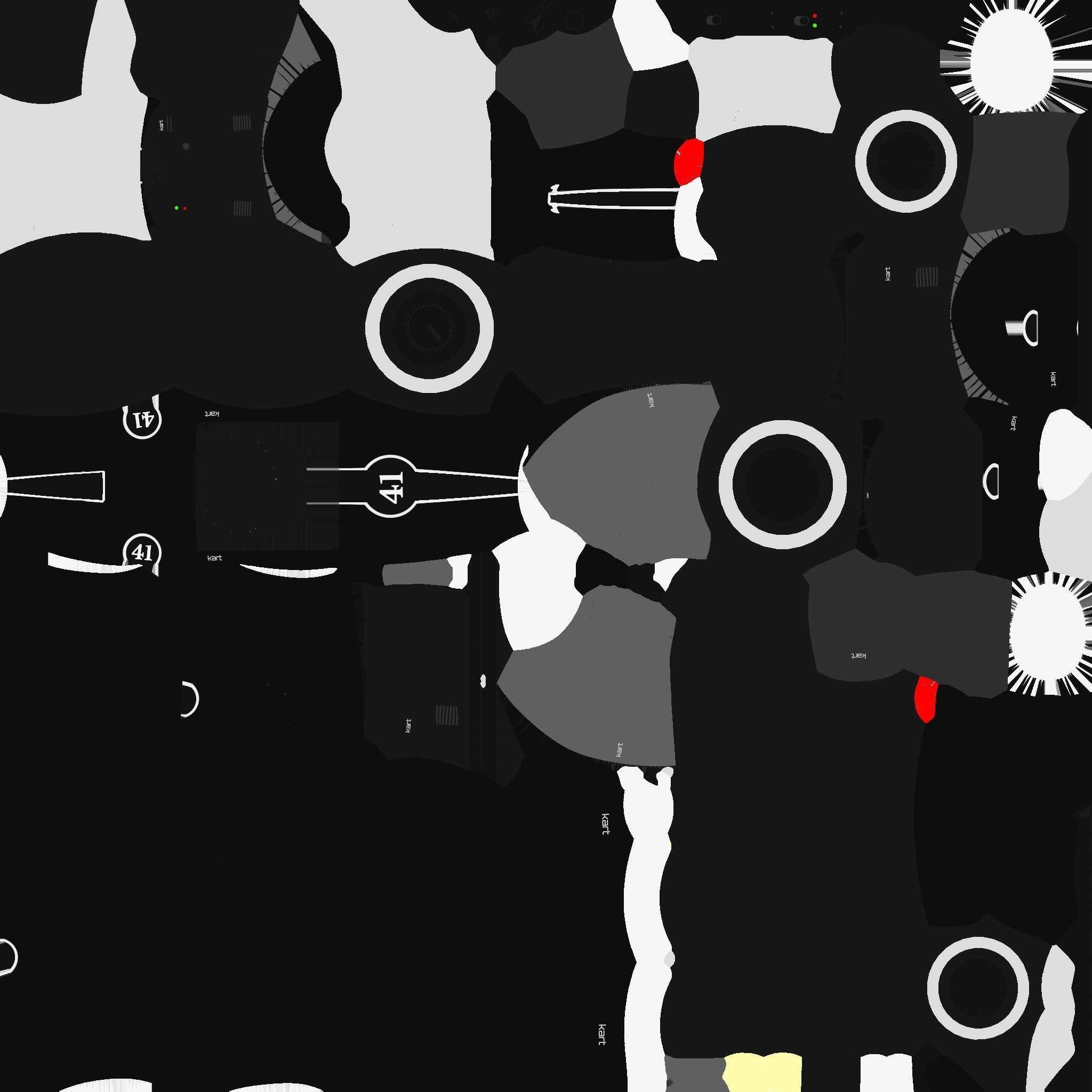 Cartoon Kart B09 Black - Vehicle Racing Design Low-poly 3D model_20