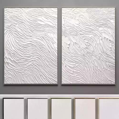 Plaster Two Photo Frame 03 Low-poly 3D model