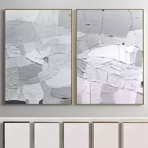Plaster Two Photo Frame  04 Low-poly 3D model