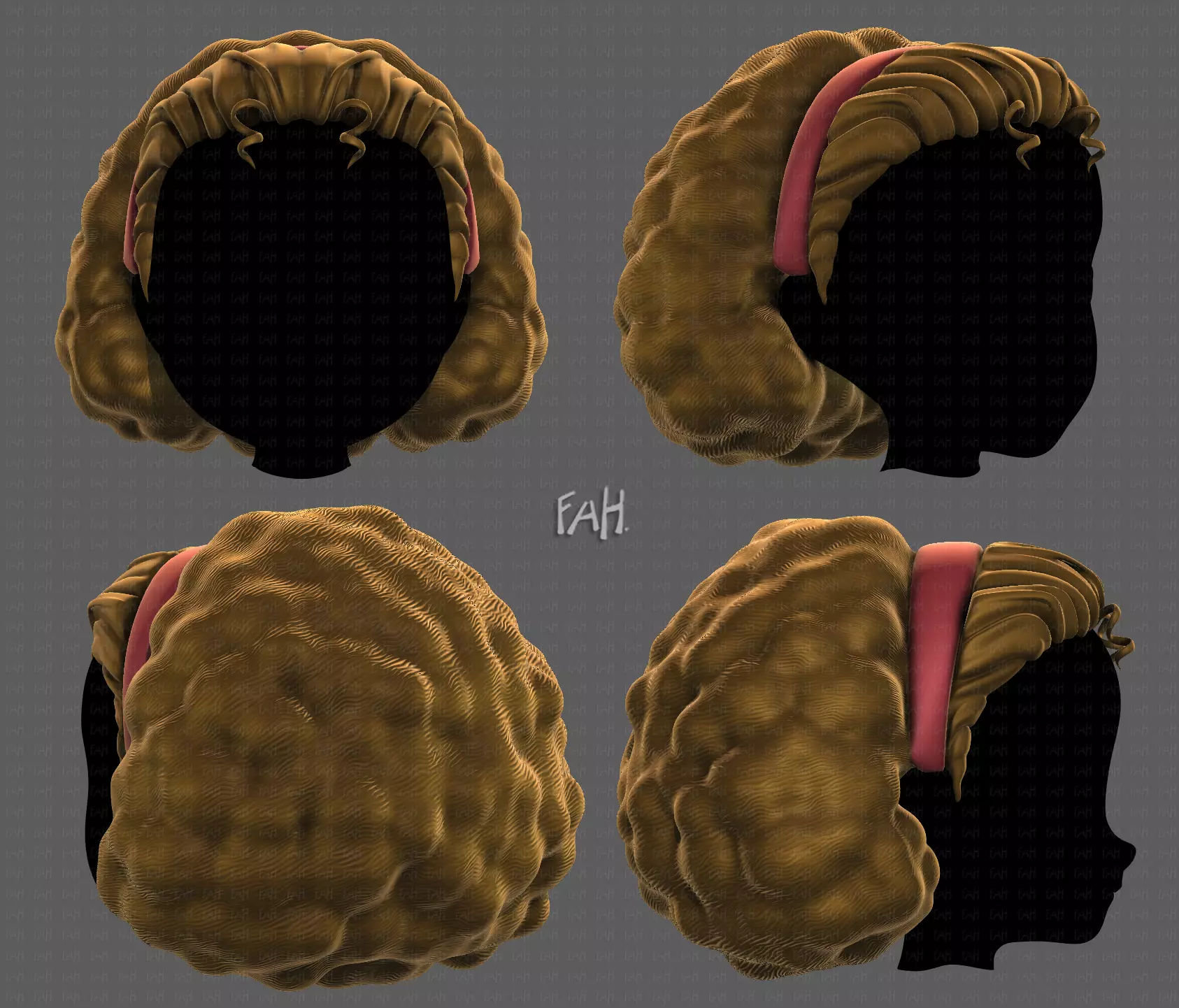 3D Hair style for girl V97 Low-poly 3D model