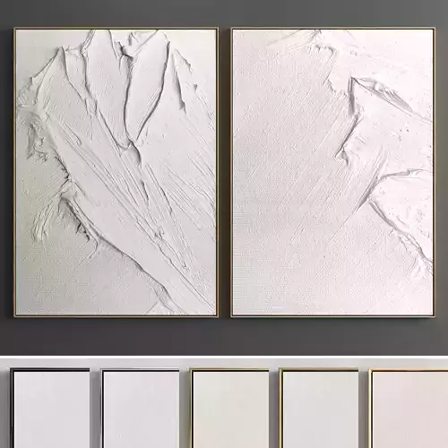 Plaster Two Photo Frame 07 Low-poly 3D model