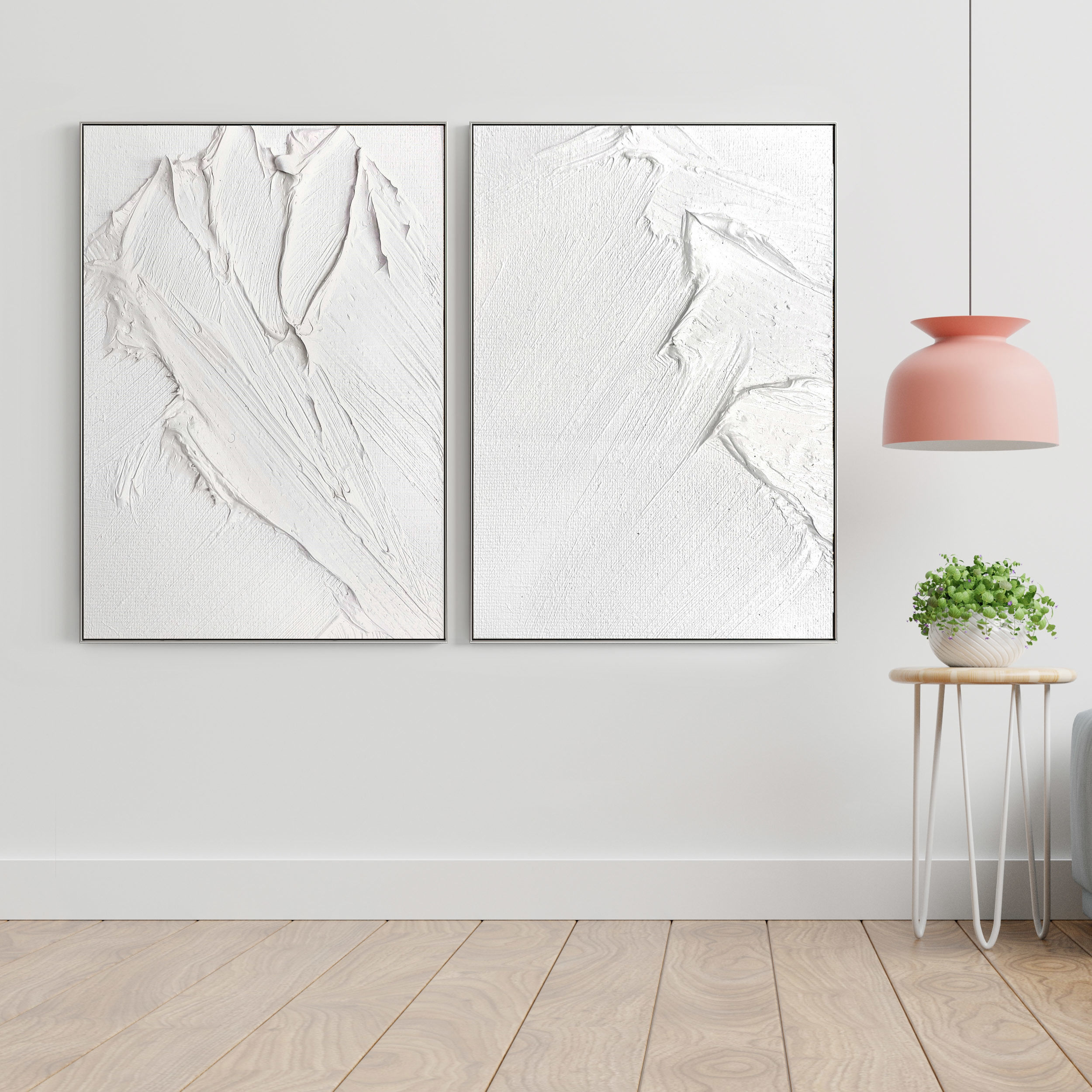 Plaster Two Photo Frame 07 Low-poly 3D model_2