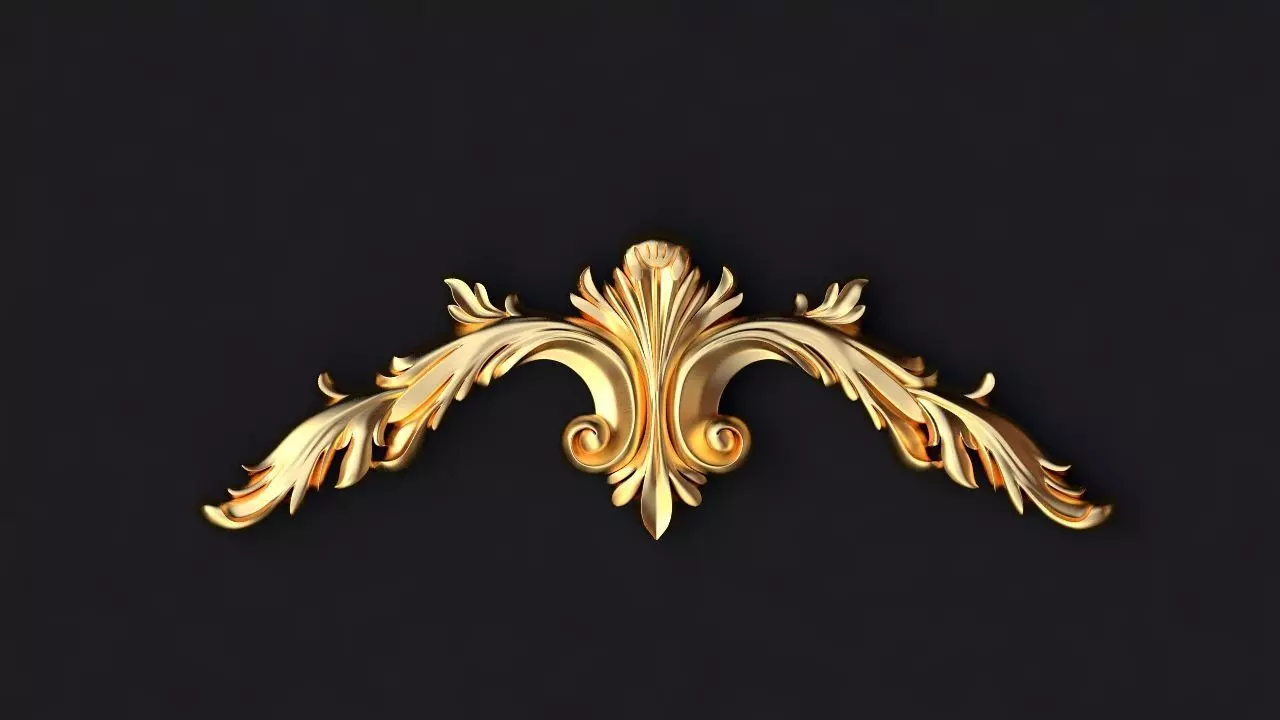 dekor gold ornament 3D model_0