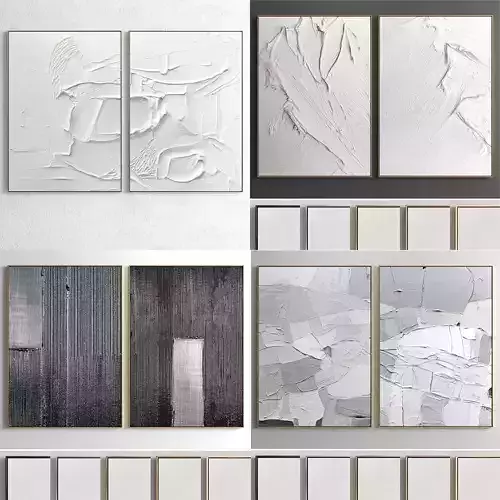 6 different Plaster Two Photo Frame  3D Model Collection