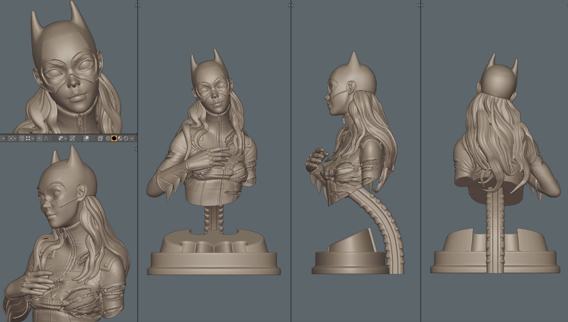 Batgirl Fanart - 1to10 STL 3D printing file - Also NSFW version 3D print model_35