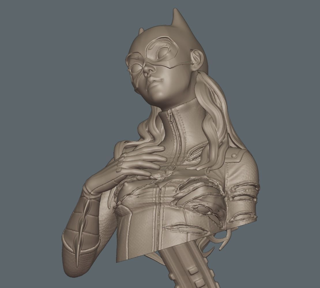 Batgirl Fanart - 1to10 STL 3D printing file - Also NSFW version 3D print model_30