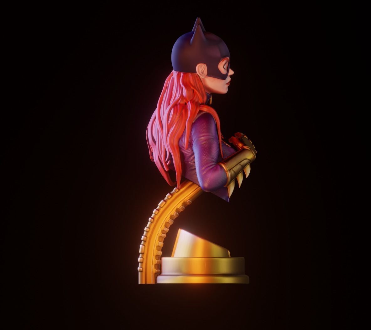 Batgirl Fanart - 1to10 STL 3D printing file - Also NSFW version 3D print model_4