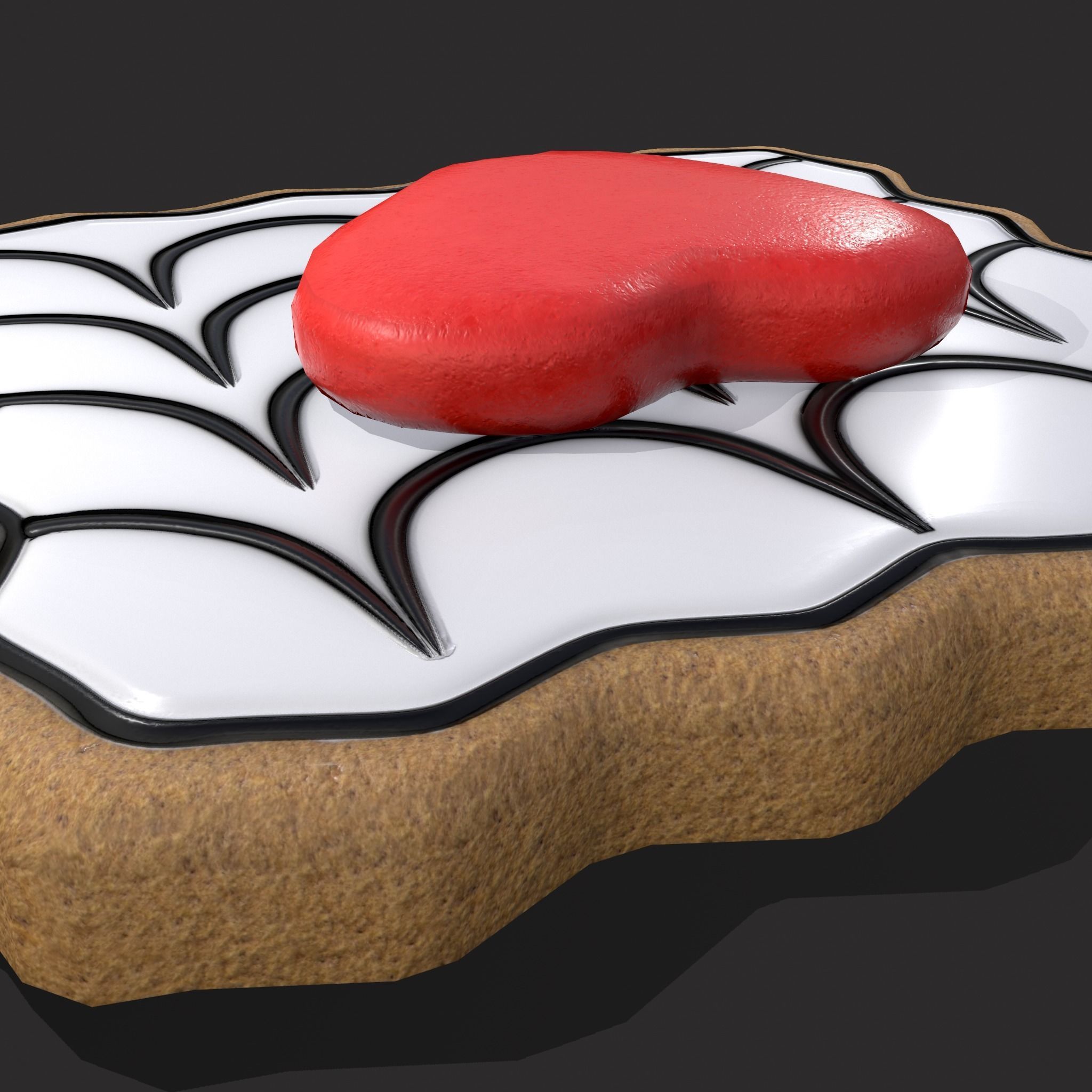 Layered Valentines Waved Square Heart Cookie Low-poly 3D model_13